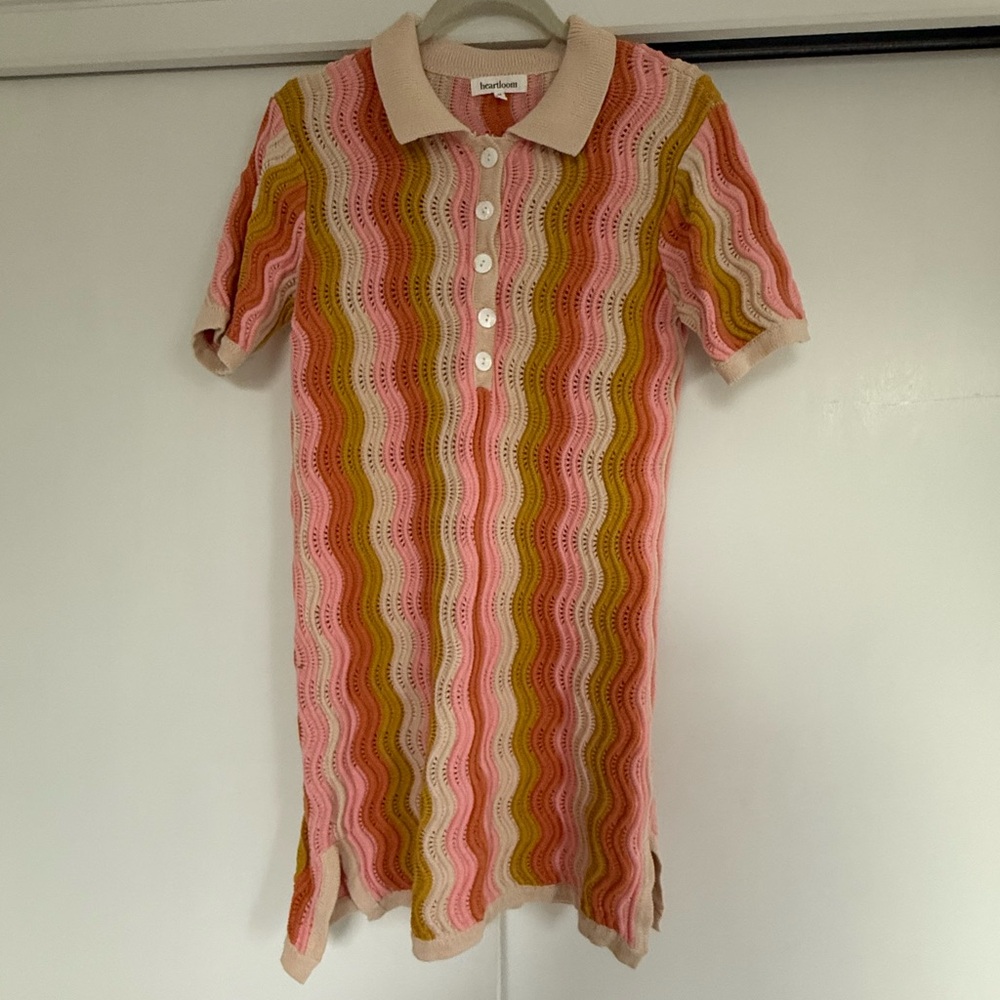 House of Sunny Pink and Orange Knit Swim Coverup